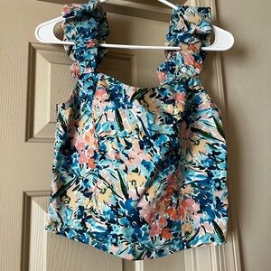 Abercrombie & Fitch Floral Tank Top - Blue, Pink, Cream